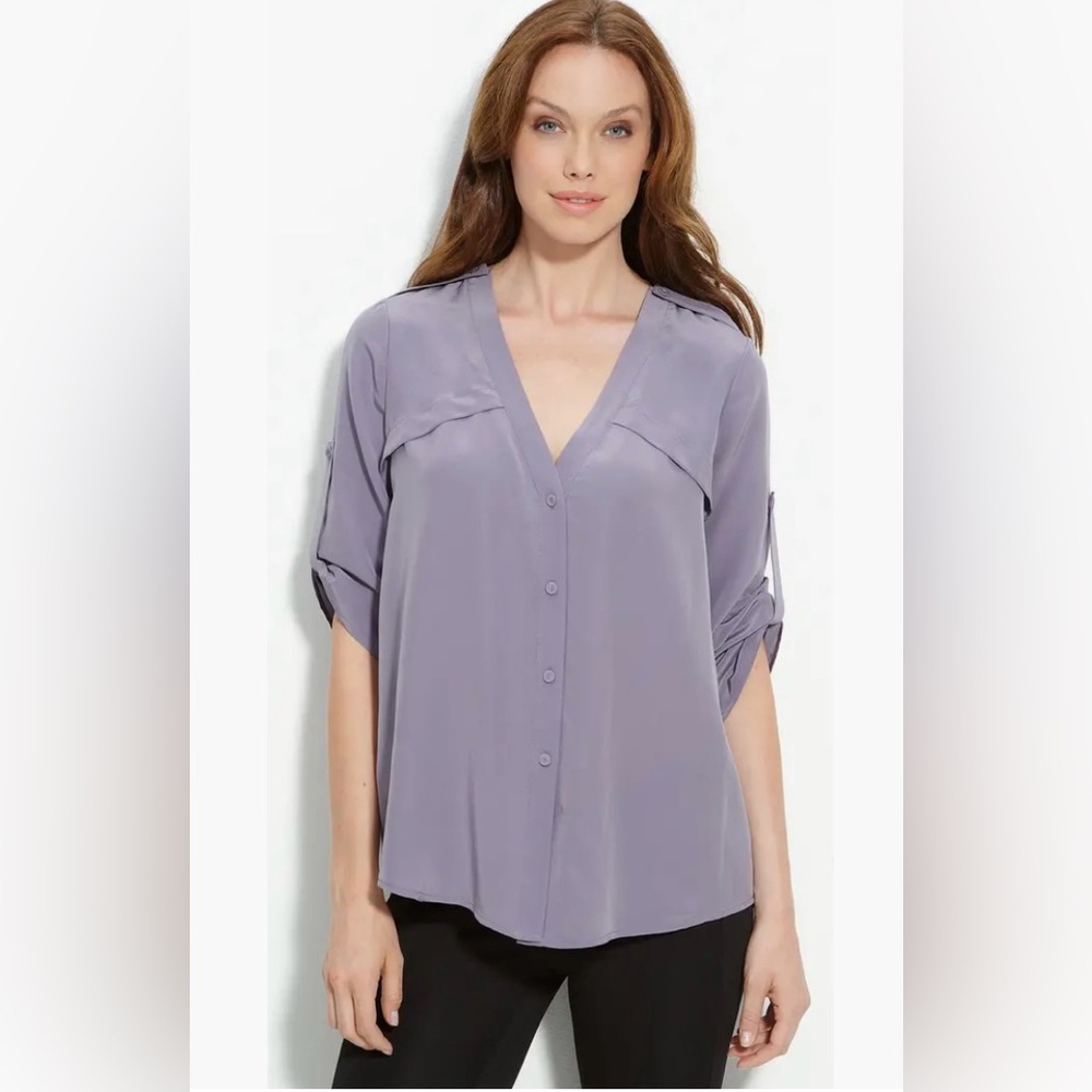 BCBG Maxazria Drew Silk Blouse Women’s Size S/M - Picture 3 of 7